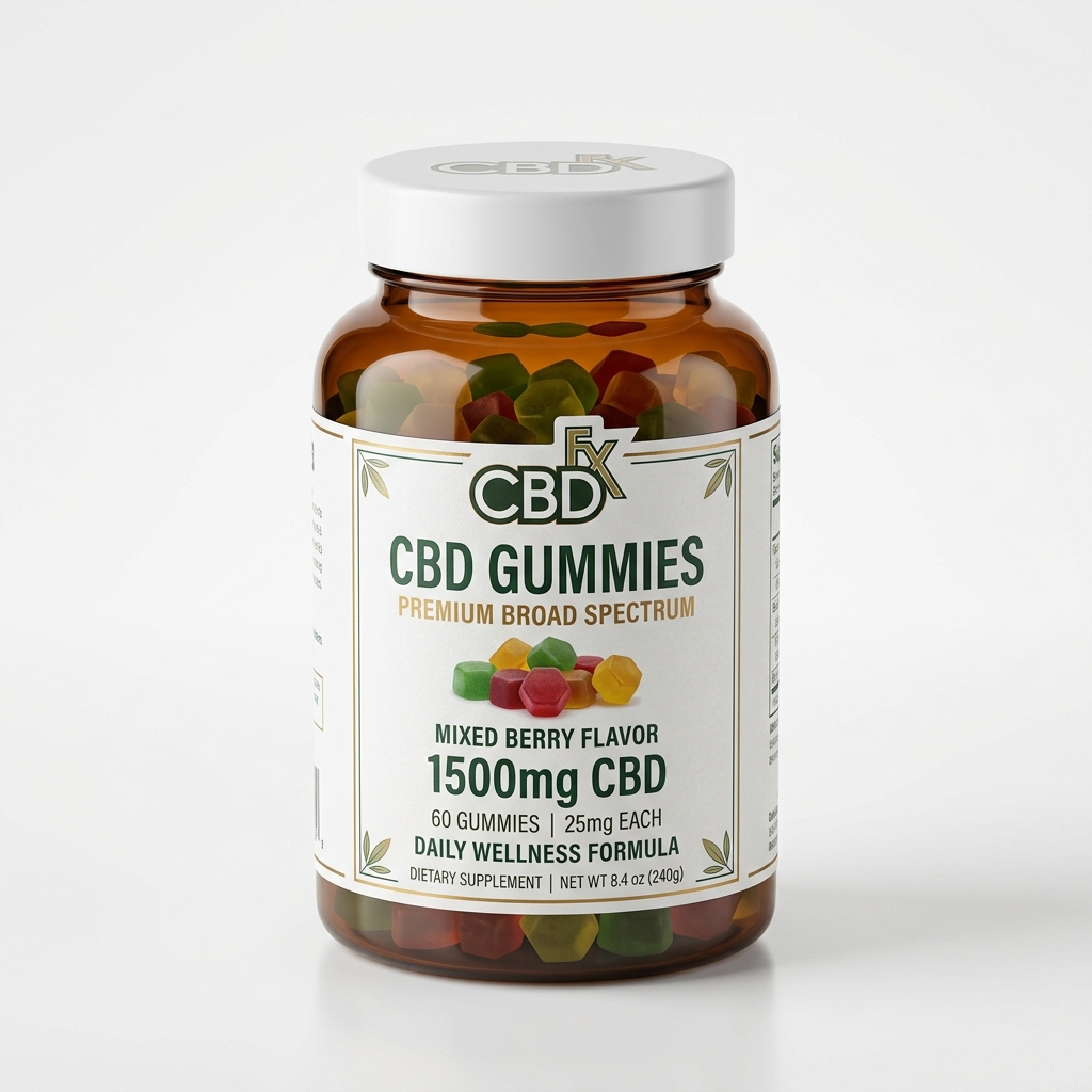 CBDfx CBD Gummies Bottle Mockup