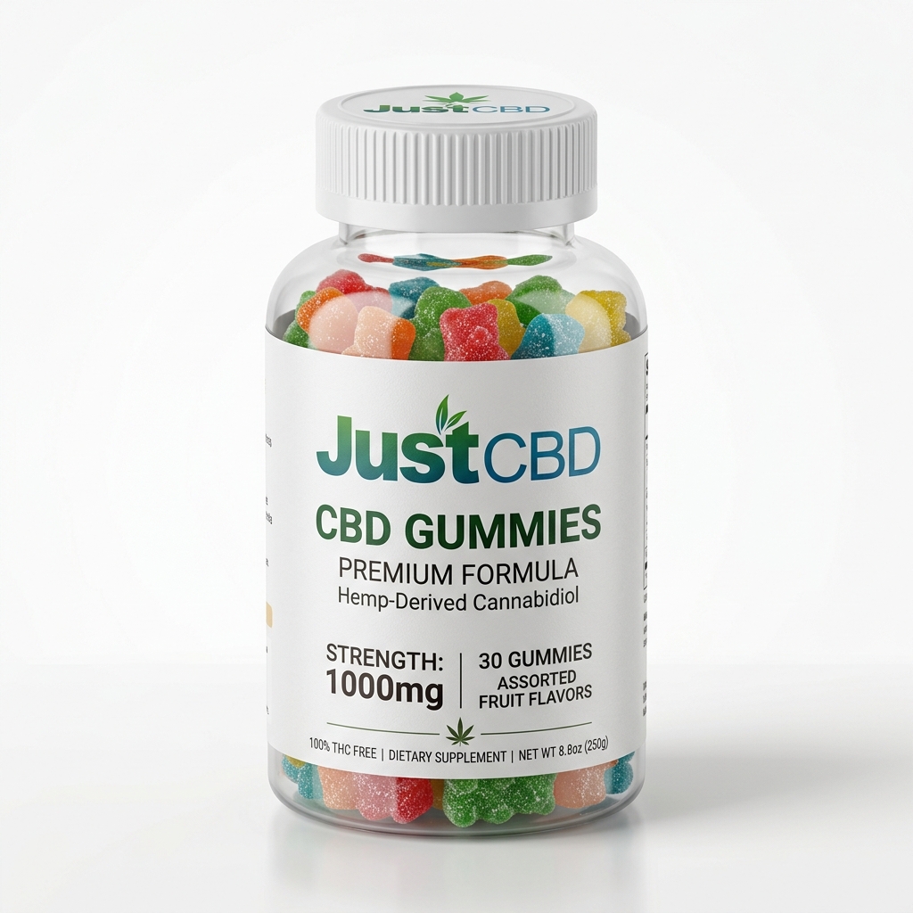 JustCBD CBD Gummies Bottle Mockup